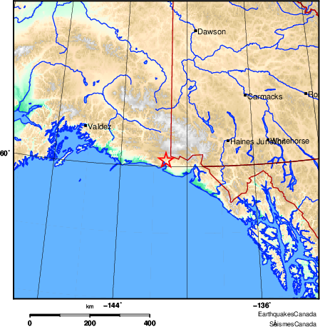 carte des environs du séisme