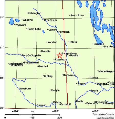 Map of Earthquake Localities