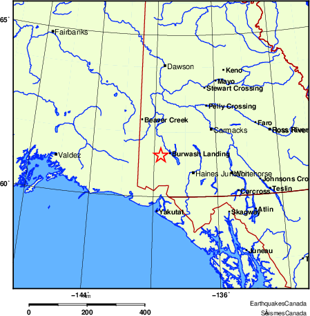 carte des endroits près de l'épicentre