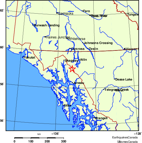 carte des endroits près de l'épicentre