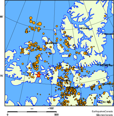 Map of earthquakes magnitude 2.0 and larger, 2000 - present