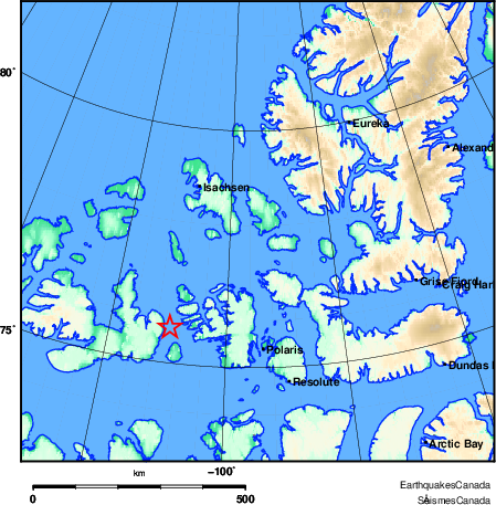 carte des environs du séisme