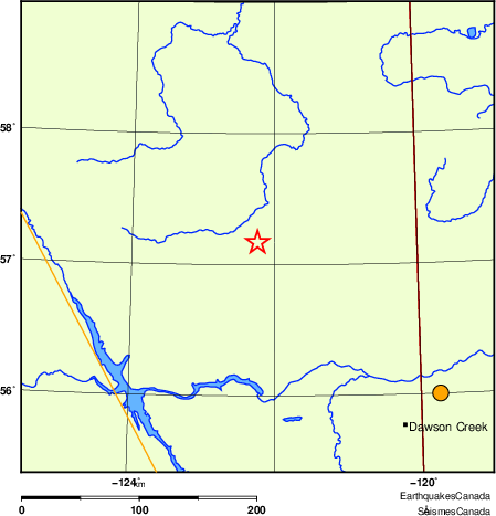 Map of historical earthquakes magnitude 5.0 and larger.  Details in the data table below