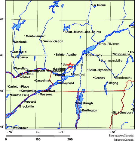 Map of Earthquake Localities