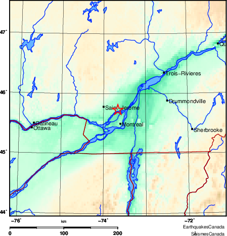 carte des environs du séisme