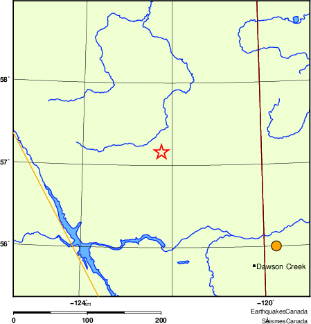 Map of historical earthquakes magnitude 5.0 and larger.  Details in the data table below