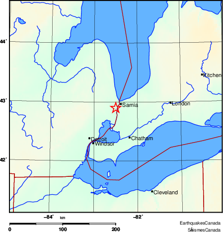 carte des environs du séisme