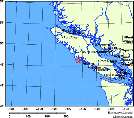 carte des endroits près de l'épicentre