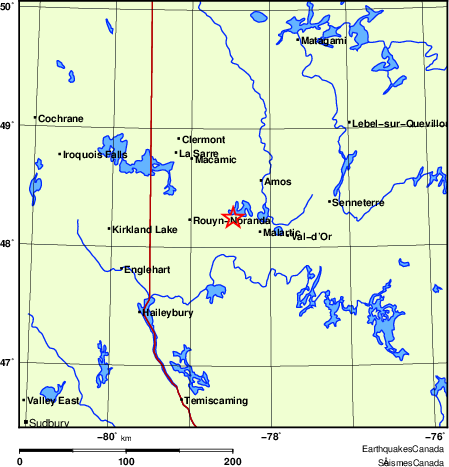 Map of Earthquake Localities