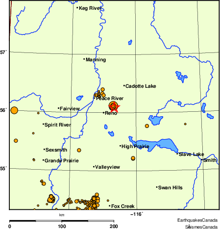 Map of earthquakes magnitude 2.0 and larger, 2000 - present