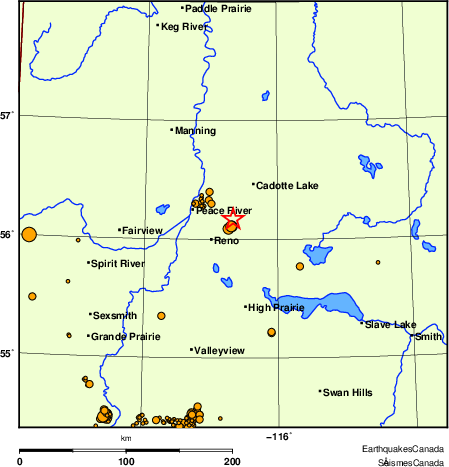 Map of earthquakes magnitude 2.0 and larger, 2000 - present