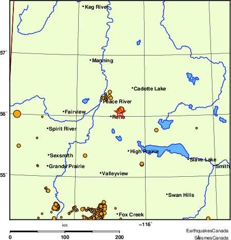 Map of earthquakes magnitude 2.0 and larger, 2000 - present