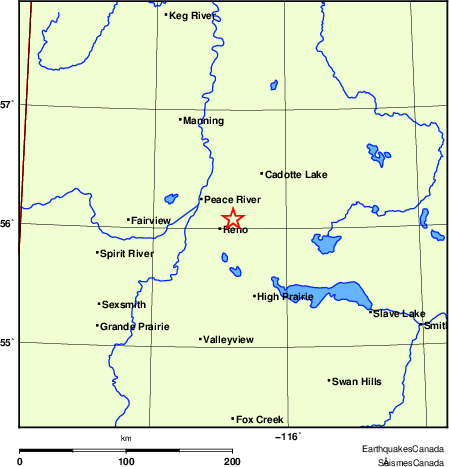 Map of Earthquake Localities