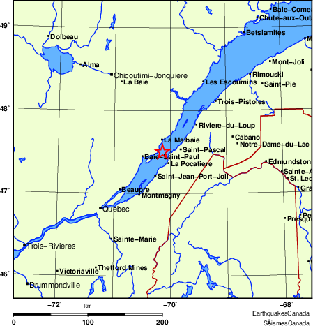 Map of Earthquake Localities