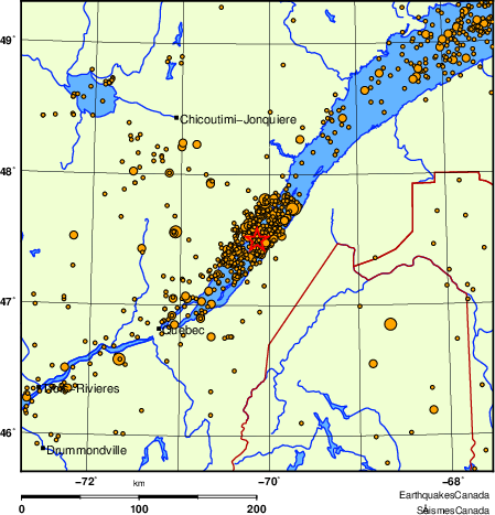 Map of earthquakes magnitude 2.0 and larger, 2000 - present