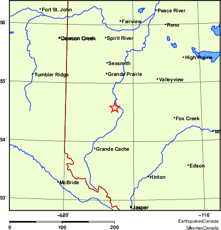 Map of Earthquake Localities