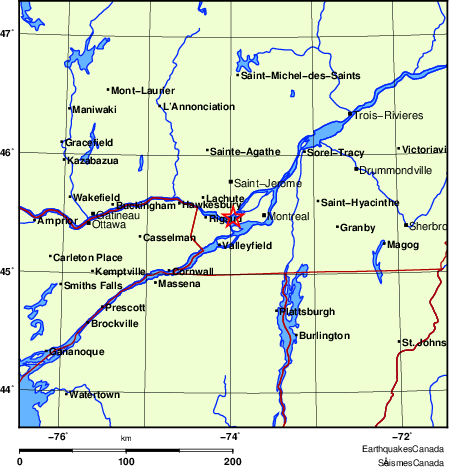 Map of Earthquake Localities