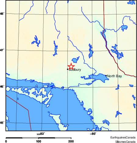 carte des environs du séisme