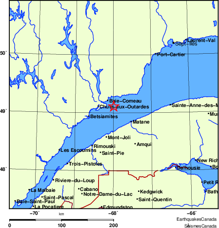 Map of Earthquake Localities