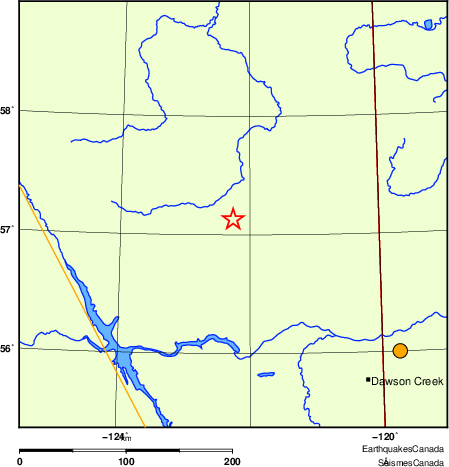 Map of historical earthquakes magnitude 5.0 and larger.  Details in the data table below