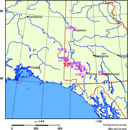 carte des localisations des stations sismologiques locales