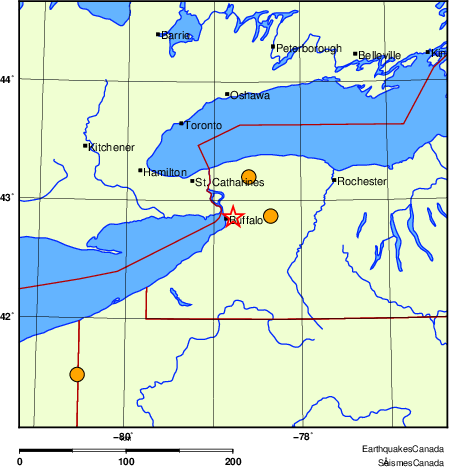 carte des séismes historiques de magnitude 5,0 et plus.  Détails dans le tableau de données ci-dessous