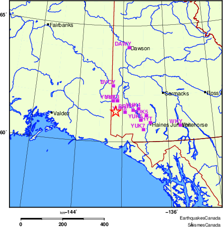 Map of Regional Seismographs