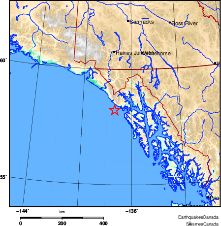 carte des environs du séisme