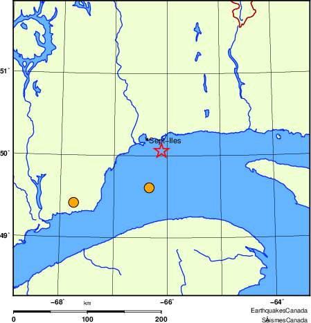 Map of historical earthquakes magnitude 5.0 and larger.  Details in the data table below