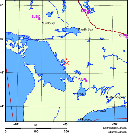 carte des localisations des stations sismologiques locales