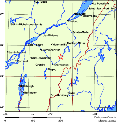 Map of Earthquake Localities