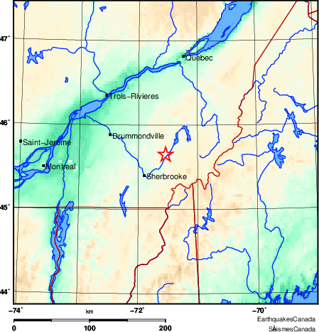 carte des environs du séisme