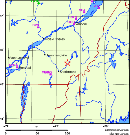 Map of Regional Seismographs