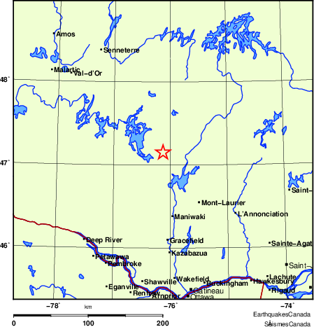 Map of Earthquake Localities