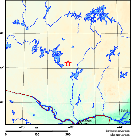 carte des environs du séisme