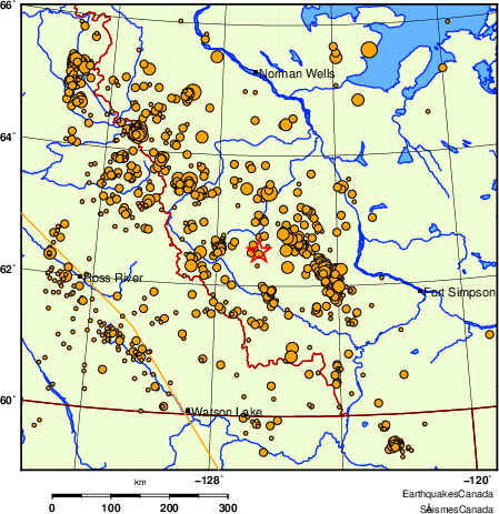 carte des des séismes de magnitude 2,0 et plus depuis 2000