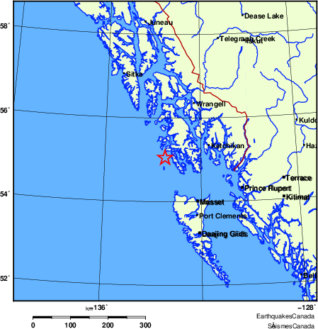 carte des endroits près de l'épicentre