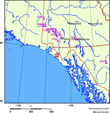 carte des localisations des stations sismologiques locales