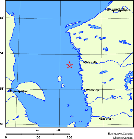 Map of historical earthquakes magnitude 5.0 and larger.  Details in the data table below