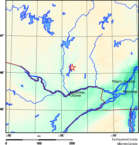 carte des environs du séisme