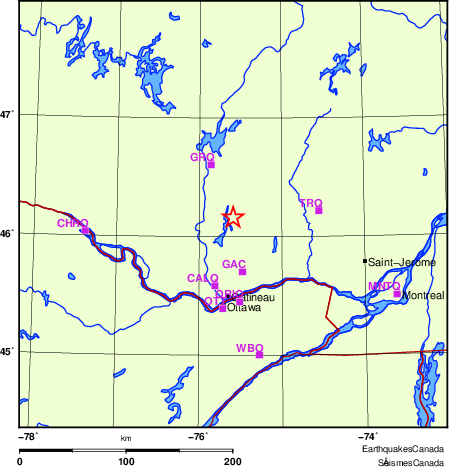 carte des localisations des stations sismologiques locales