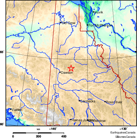 carte des environs du séisme