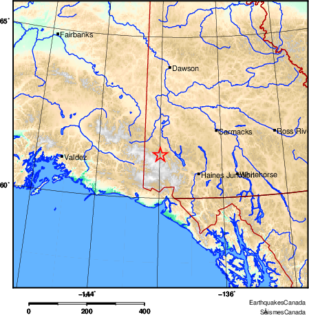 carte des environs du séisme