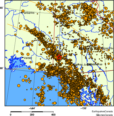 Map of earthquakes magnitude 2.0 and larger, 2000 - present