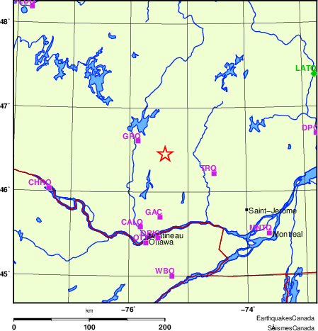 carte des localisations des stations sismologiques locales