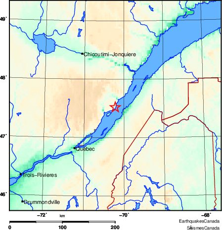 carte des environs du séisme