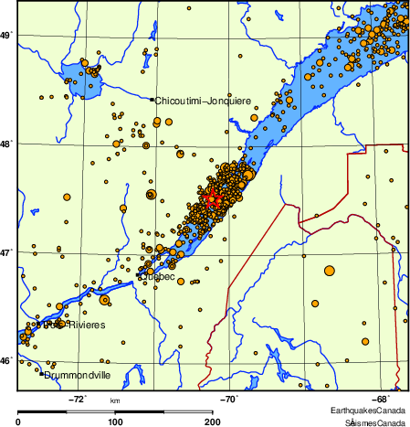 Map of earthquakes magnitude 2.0 and larger, 2000 - present