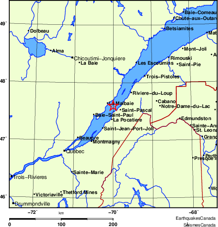 Map of Earthquake Localities