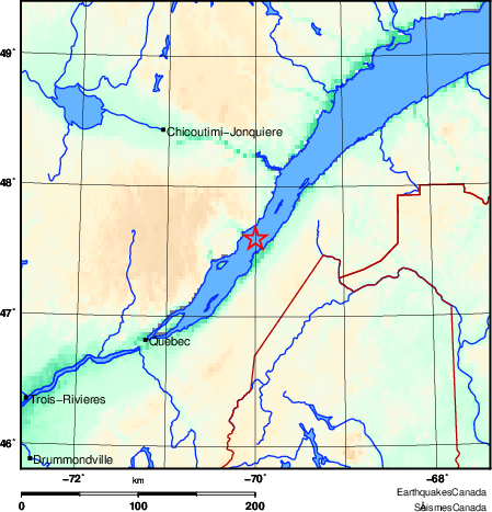 carte des environs du séisme