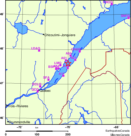 Map of Regional Seismographs